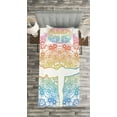 thumbnail image 3 of Ambesonne Yoga Quilted Bedspread Set 2 Pcs, Woman in Balance Mandala, Twin Size, Multicolor, 3 of 3