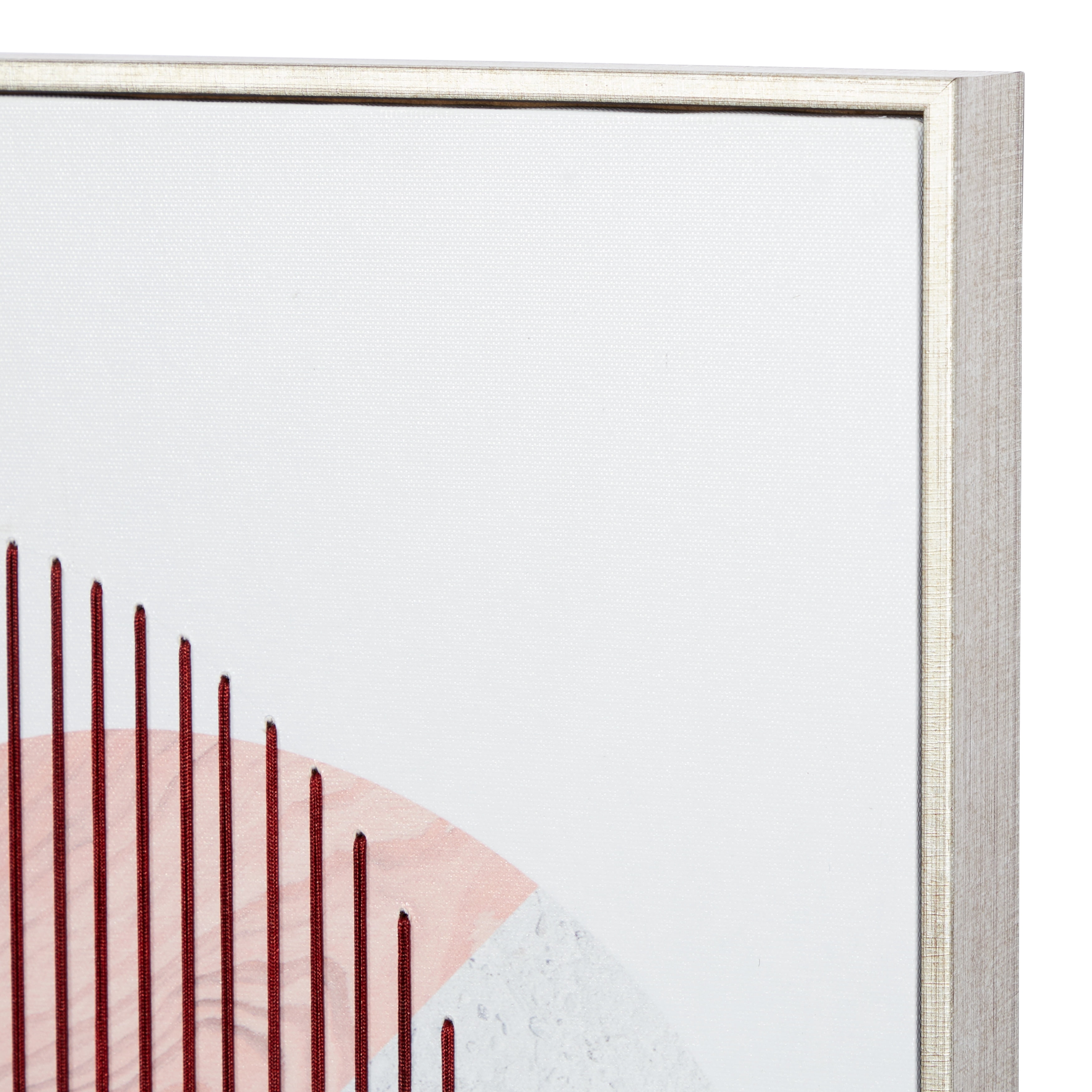 20" x 32" Geometric Framed Wall Art with Silver Frame, by DecMode (2 Count)