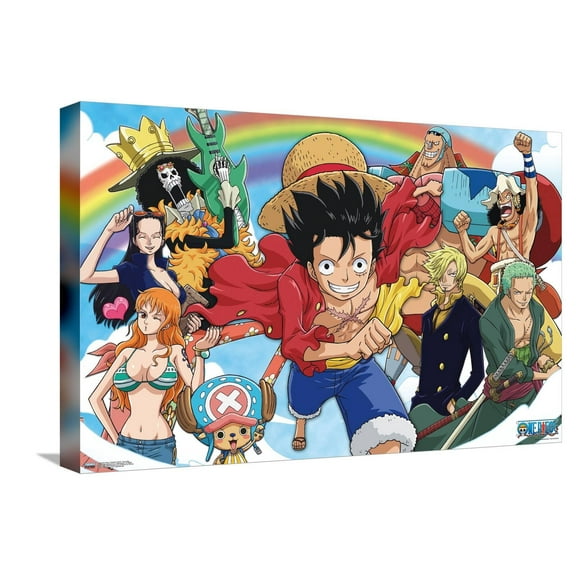 One Piece: Fishman Island - Crew Sky Canvas Wall Poster, 14.725" x 22.375"