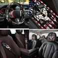 thumbnail image 4 of Uorisanigo Wolf US Flag Automobile Seat Cover Sets 14 Pcs with Cars Headrest Cover Steering Wheel Cover Armrest Cover Car and Auto Seat Belt Cover Comfortable Decorative Fit Most Car,Suv, 4 of 6