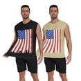 thumbnail image 3 of Iceglad Mens American Flag Tank Top 2 Pack Sleeveless Workout Muscle Shirts Loose Fit Summer Beach Gym Casual 4th of July Patriotic Tee, 3 of 8