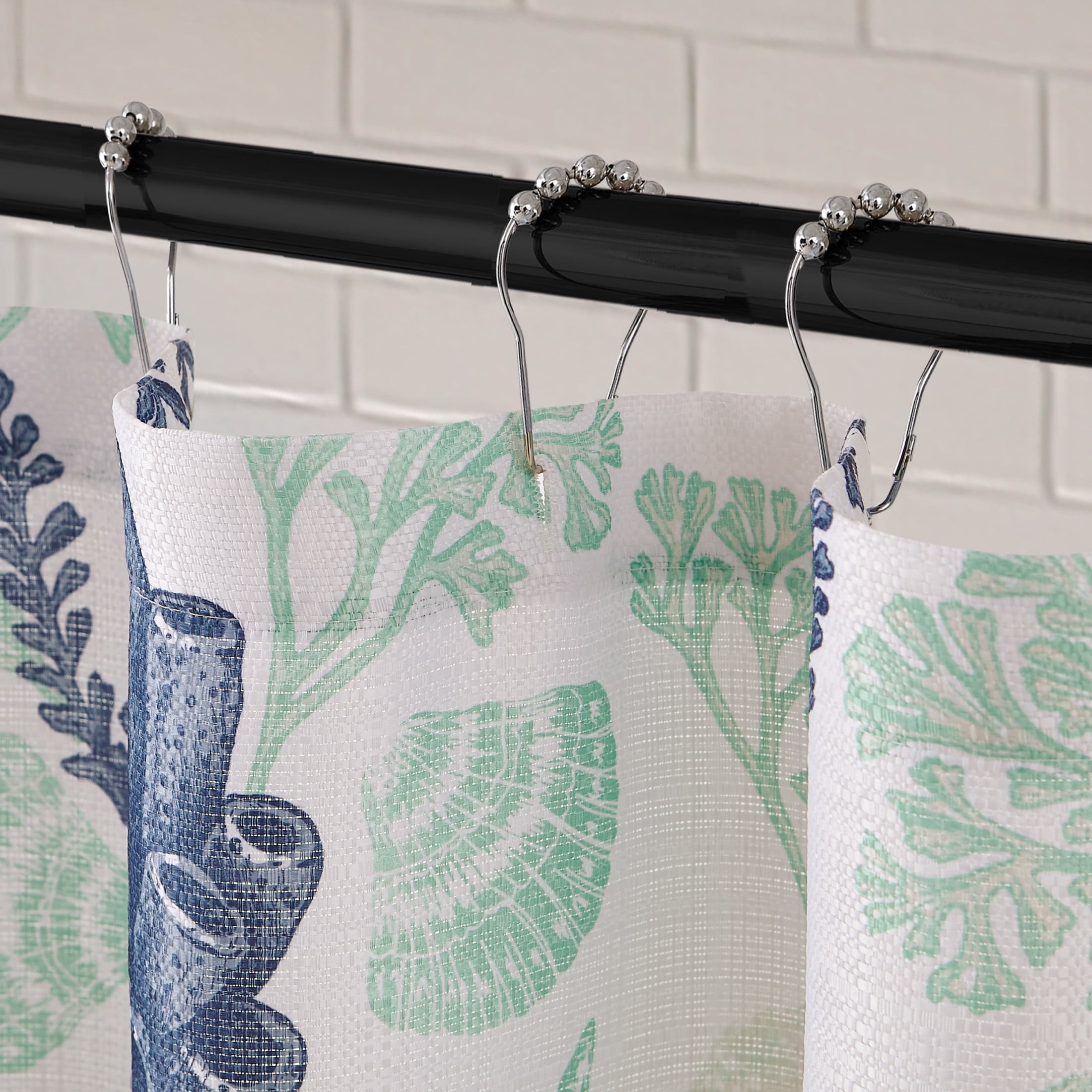 CHI In The Reef Shower Curtain and Hooks Modern Washable 70" W x 72" L 13-Piece Set