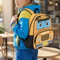 thumbnail image 2 of KUIFORTI Bus Print Toddler Backpack Kids School Bag with Multiple Organizer Pockets Adjustable Straps for Preschool Kindergarten Back to School Essentials Gifts, 2 of 7