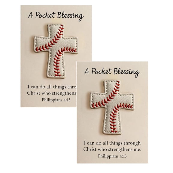 2Pcs A Pocket Blessing – Baseball Football Softball Edition Handmade Pocket Sized For Athletes Inspirational For Teams & Youth Group Encouragement Desktop Ornament