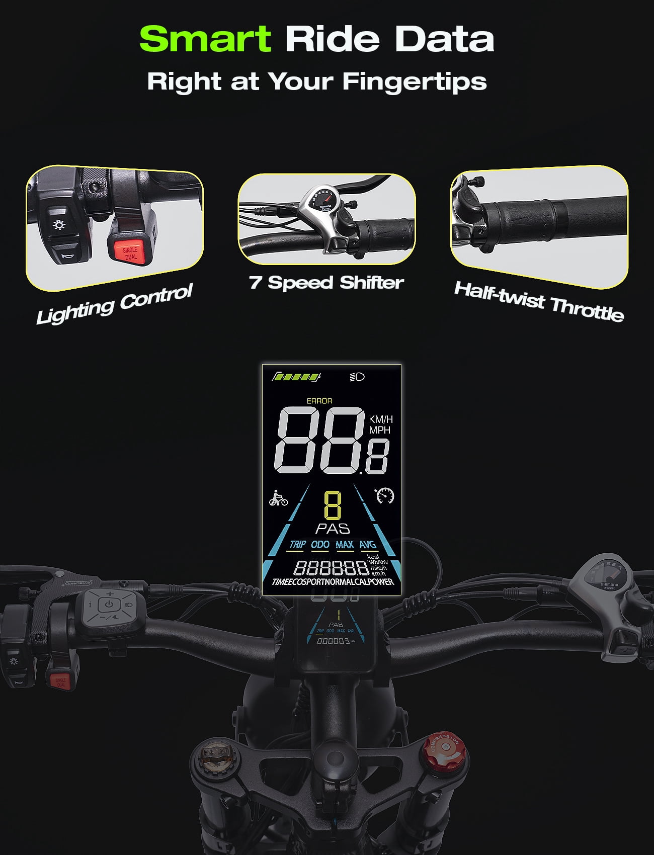 Cleytro Adult Electric Bike, Dual Motor, 52V 22Ah Battery UL 2849 Certified, 26 Inch Tire Off-Road Electric Mountain Bike, Full Suspension, 7 Speeds, Unisex Electric Bike