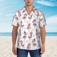thumbnail image 4 of Lsque Flamingos Tribal pattern Hawaiian Shirt for Men, Unisex Summer Beach Casual Short Sleeve Button Down Shirts-Small, 4 of 9