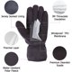 thumbnail image 2 of Guantes de invierno SKYDEER con suave piel de ciervo, forro polar térmico y cálido aislamiento Thinsulate 3M (SD8661T), 2 of 7