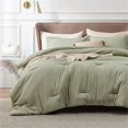 thumbnail image 4 of Soft Bedding for All Seasons 11 - Olive Green - 3 Piece - California King, 4 of 5
