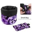 thumbnail image 4 of PhooArto Large Barrel Drawstring Makeup Bag, Purple Pansy Flowers Skull Pattern Travel Cosmetic Bag Portable Make Up Organizer Bag, 4 of 6