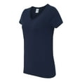 thumbnail image 2 of Heavy Cotton Women’s V-Neck T-Shirt, 3XL, Navy, 2 of 3