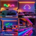 thumbnail image 7 of maylit 360 Degree Luminous Reticulate Weave Rope Lights, 10ft Addressable ICRGB LED Strip Lights, Music Sync, DIY Design, USB Powered Flexible LED Lights for Gaming Room Living Bedroom Wall Decor, 7 of 7