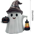 thumbnail image 4 of Halloween Decorations, Resin Ghosts with a Lantern, LED Cute Spooky Halloween Ghost Figurines for Mantel Shelf Table Garden Decor, 4 of 5