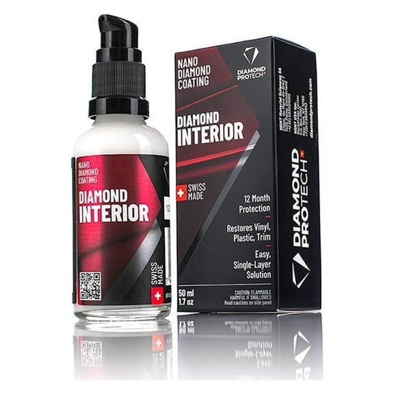 Diamond ProTech – Diamond Interior 50ml; Plastic/Vinyl/Synthetic Material Protection; 12 Months of UV, Water, and Stain Resistance