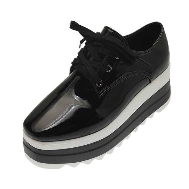 NOKIO Espadrilles à Plateforme Habillées pour Femmes à Brides ColorBlock à Talons Compensés, Chaussures Décontractées en Cuir / Chaussures Mode à Talon Bas pour le Bureau et les Tenues Quotidiennes