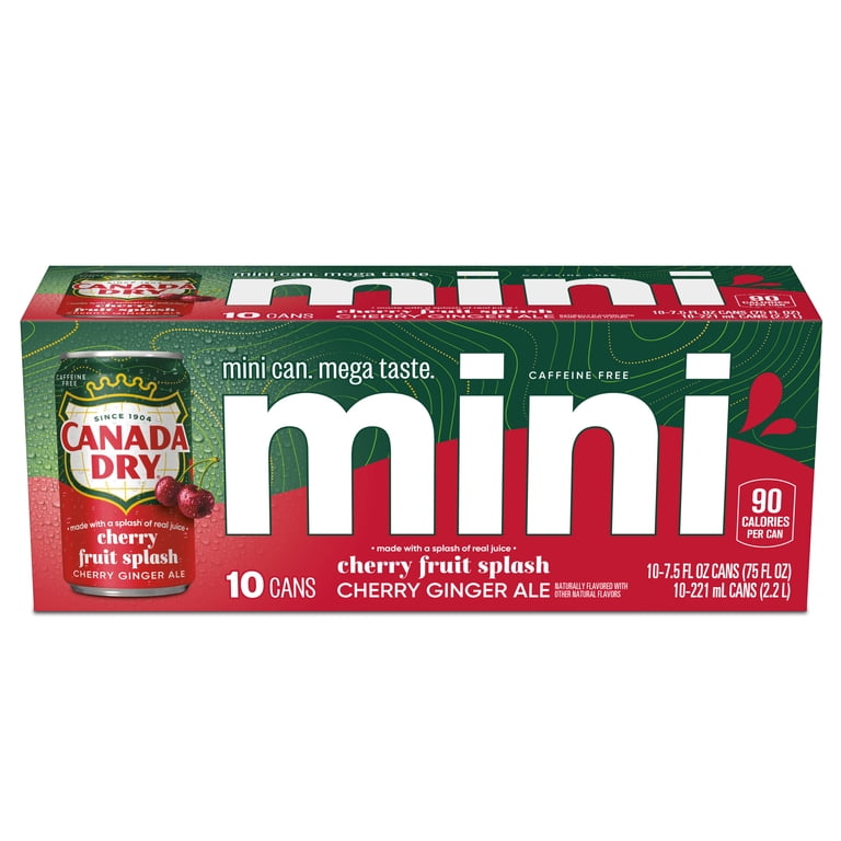 Canada Dry Caffeine Free Fruit Splash Cherry Ginger Ale Soda Pop