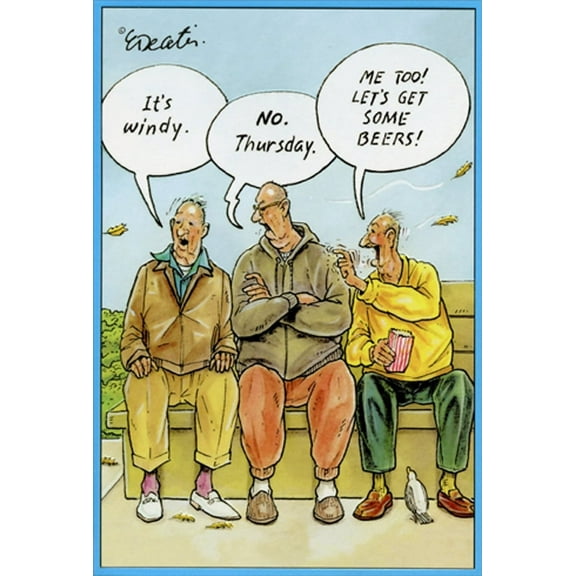 Pictura It's Windy Eric Decetis Funny / Humorous Masculine Birthday Card for Him