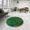 thumbnail image 4 of Ahgly Company Machine Washable Indoor Square Transitional Dark Forest Green Area Rugs, 5' Square, 4 of 7