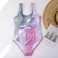 thumbnail image 4 of LYMAYTER Kids One Piece Swimsuits for Girls 7-14Y Summer UPF 50+ Quick Dry Bathing Suit Sleeveless Beach Swimwear, 4 of 9