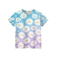 thumbnail image 3 of Abcomgle Girls Tee Shirts 7-16 Crewneck Daisy Flower Print Toddler Girls T-Shirts Short Sleeve Toddler T-Shirt Summer Trendy Cotton Tee Tops Girls, 3 of 5