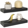 thumbnail image 2 of Ballucci 16" Floating Shelves for Wall, 2-Pack with Invisible Brackets, 6" Deep, Black, 2 of 8