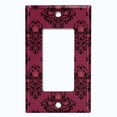 thumbnail image 5 of Metal Light Switch Plate Cover Elegant Burgundy Diamond Rose Gate Damask DAM078, 5 of 13