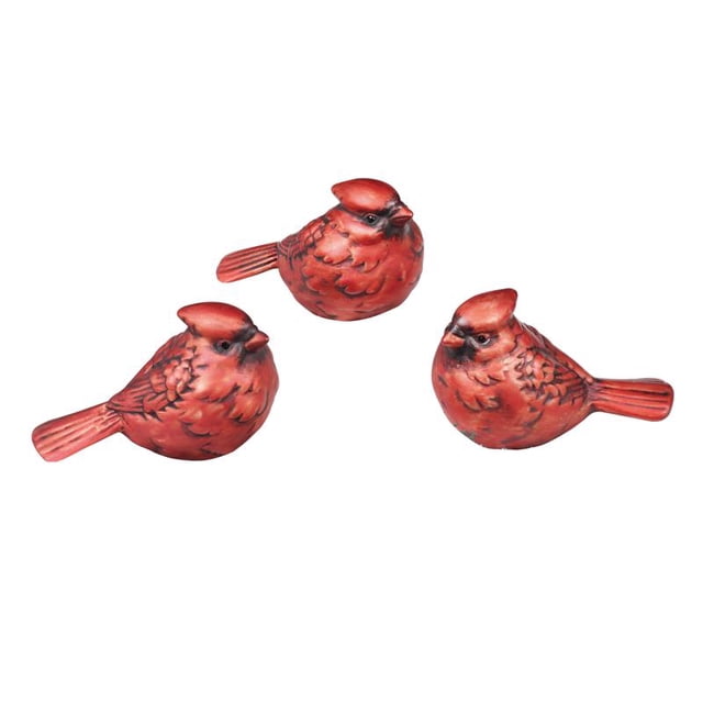 Figurine Creative Co-Op Red Cardinal, cerámica de 5 cm (paquete de 24)