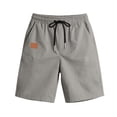 thumbnail image 2 of Men's Drawstring Pockets Elastic Waist Shorts for Casual Beach Gray L, 2 of 9