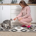 thumbnail image 3 of Brown Geometric Triangle Diamond Pattern Kitchen Rugs Sets Of 2,Anti Fatigue Kitchen Mat Rugs Non Slip Washable,Decorative Kitchen Floor Mats for Kitchen,Sink,Laundry,17"x30"+17"x47", 3 of 7