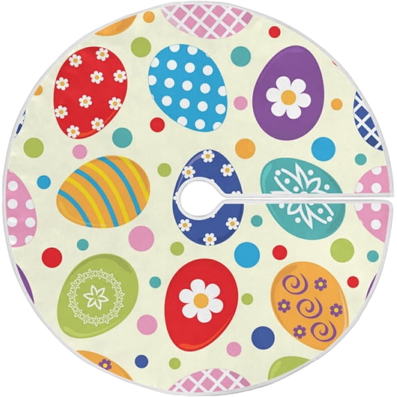 FMSHPON Easter Xmas Christmas Tree Skirt Stand Mat for Holiday Party Decoration Indoor Outdoor 48 inches