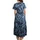 thumbnail image 5 of Vestido largo ACCPUR para mujer, estilo bohemio, floral, cuello en V, azul marino, 5 of 6