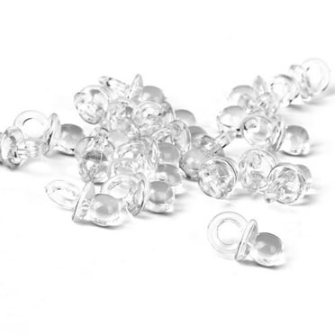 Gongxipen 50pcs Acrylic Baby Pacifier Shower Favors (Transparent White)