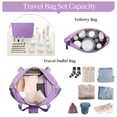 thumbnail image 3 of DAKIMOE Travel Duffle Bag Set for Women 2 Pack, Large Waterproof Weekender Overnight Carry On with Toiletry Bag/USB Charging Port/Wet Pocket/Shoe Compartment, Gym Hospital Labor Delivery Duffel Tote, 3 of 9