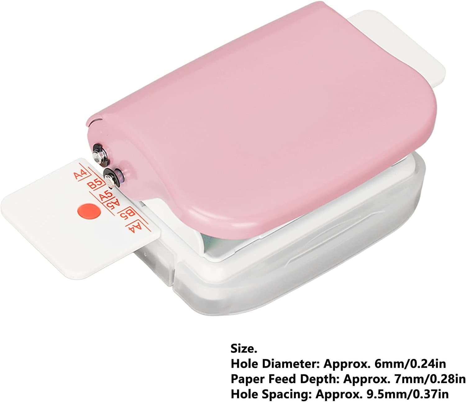 ABCISI Binding Machines, Mini Manual Multipurpose 6 Holes Cinch Book Binding Machine, Coil Binding Machine for Home Office(Pink)
