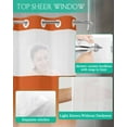 thumbnail image 4 of No Hook Shower Curtain with Snap in Liner, Abstract Orange and Grey Gradient Hotel Shower Curtains for Bathroom, Washable Shower Curtain Liner Set with Mesh Top Window, 36"x72", 4 of 6