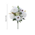 thumbnail image 3 of Artificial Flower Bouquet Mixed Floral Hand Tied Roses Hydrangea Chrysanthemum for Vase Home Wedding Party Living Room Dining Table Decor, 3 of 6