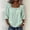 Light Green, variant on Women's Solid Color Lace Trim Square Neck Top – 3/4 Sleeve Casual Loose Blouse Summer Shirt for Daily & Vacation Pink,L