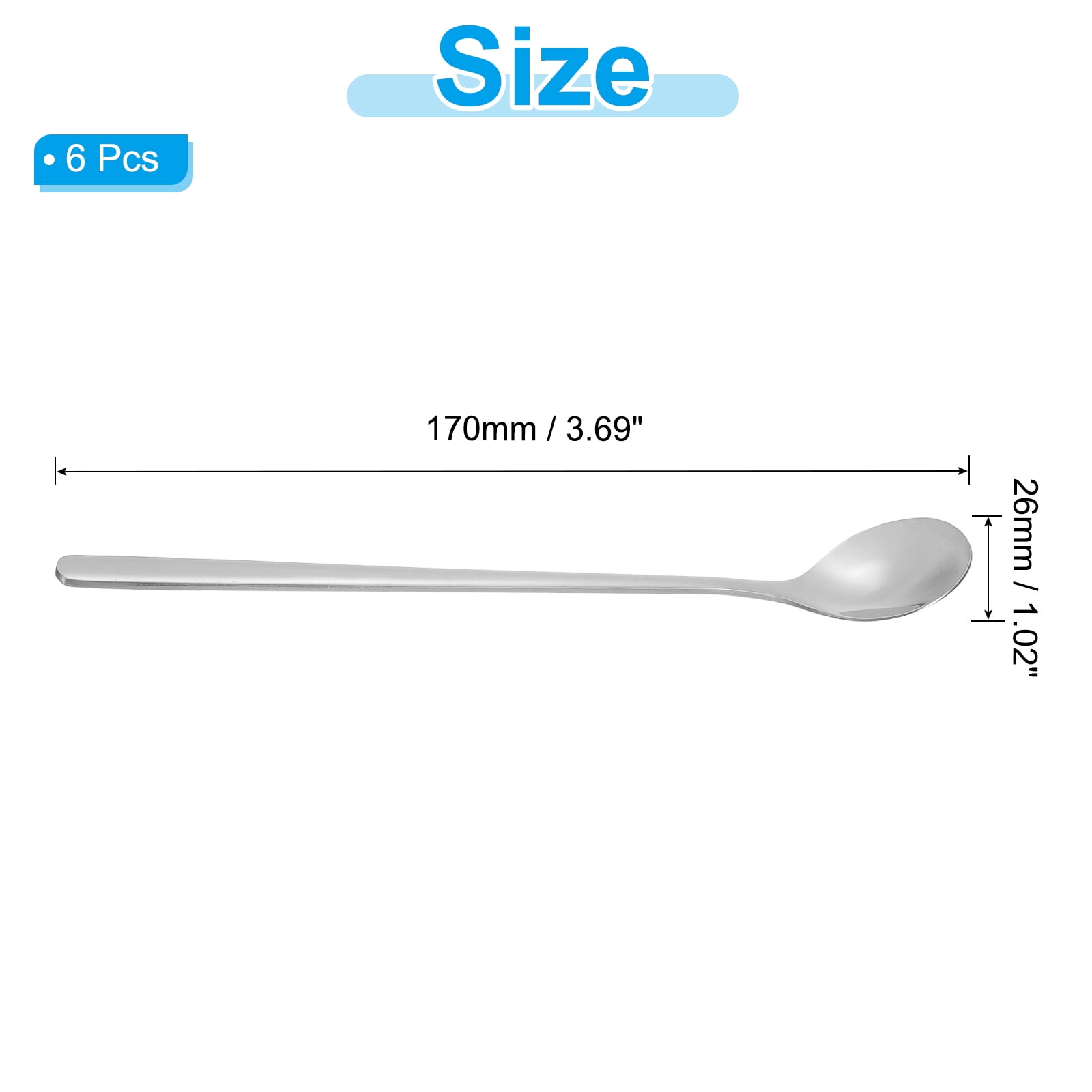 Unique Bargains 304 Stainless Steel Cocktail Stirring Long Handle Spoon for Drink Silver