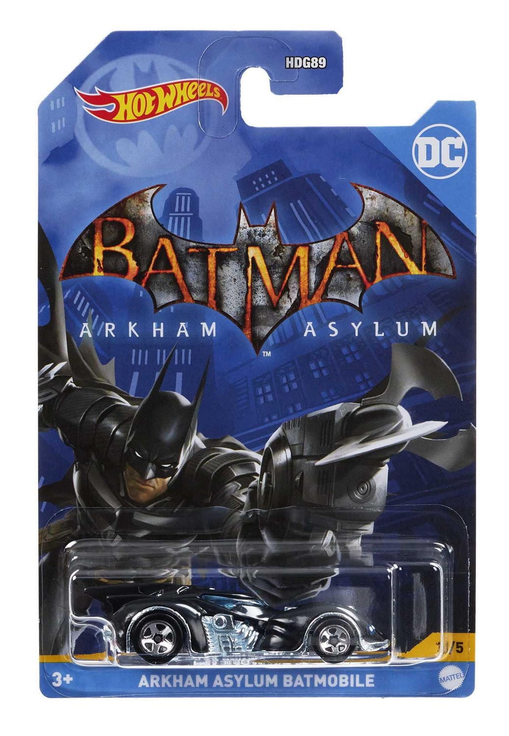 Hot Wheels-Véhicule Arkham Asylum Batmobile issus de l’univers Batman, 3 ans et plus