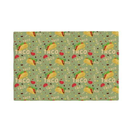 

Placemats Set of 4 Taco Heat Resistant Non - Slip Place mats Waterproof table mat for Kitchen Dining-4片装
