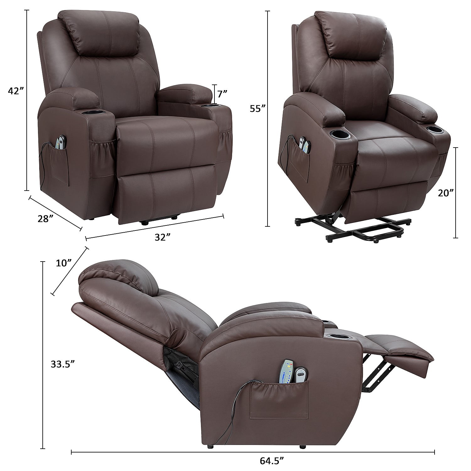 Walnew power lift recliner with massage and heat Clearance