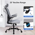 thumbnail image 4 of Ergonomic Lumbar Back Office Chair with Headrest and Flip-up Arms, High Back Task Chair Breathable Mesh Swivel Computer Chair, 320 lbs Weight Capacity, 4 of 10