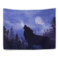 thumbnail image 1 of ABPHQTO Lobo bosque árbol noche luna nebulosa universo galaxia tapiz decoración de pared sala de estar dormitorio tapices DIY 100x150 cm, 1 of 2