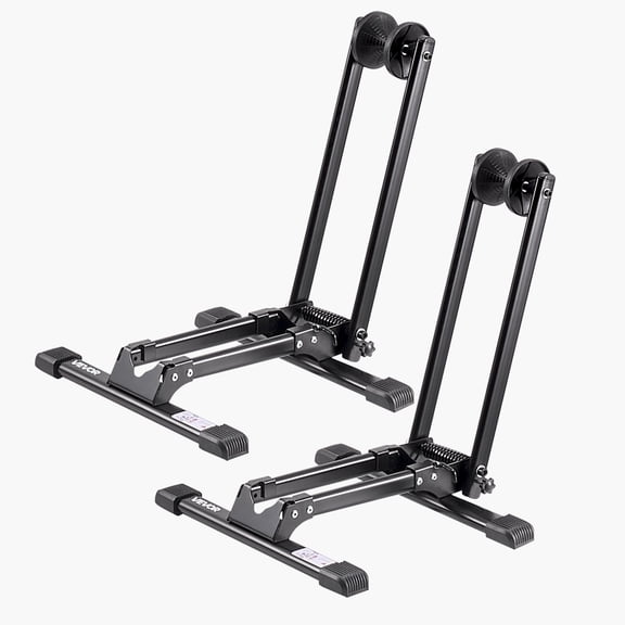Space-Saving 2-Pack Bike Stand,Alloy Steel Floor Rack for 20-29"Bicycles - Rustproof Garage&Entryway Storage,Black