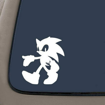 Sonic The Hedgehog Vinyl Decal Sticker | 5.5-Inches Tall | Premium White Vinyl Decal Sticker | Car Truck Van SUV Laptop Macbook Wall