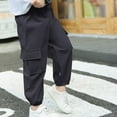 thumbnail image 4 of Boys Cargo Joggers Pants 2 Pack Elastic Waist Jogging Hiking Trousers Kids School Uniform Sweatpants 3-4T, 4 of 7