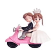 thumbnail image 2 of Figura en miniatura de pareja de novios, recuerdo simulado, paisaje de boda Blanco y negro, 2 of 9