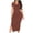 Brown, variant on ChaoHeng Women Dresses $5.00 Short Sleeve Dresses for Women 2025 Casual Women Sexy Backless Lapel Short Sleeved Long Dress Fashionable Slim Fitting Slit Dress