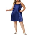 thumbnail image 2 of Agnes Orinda Women's Plus Size Valentines Day Nightgown Sleep Shirts Spaghetti Strap Ruffle Lounge Dress 3X Blue, 2 of 5