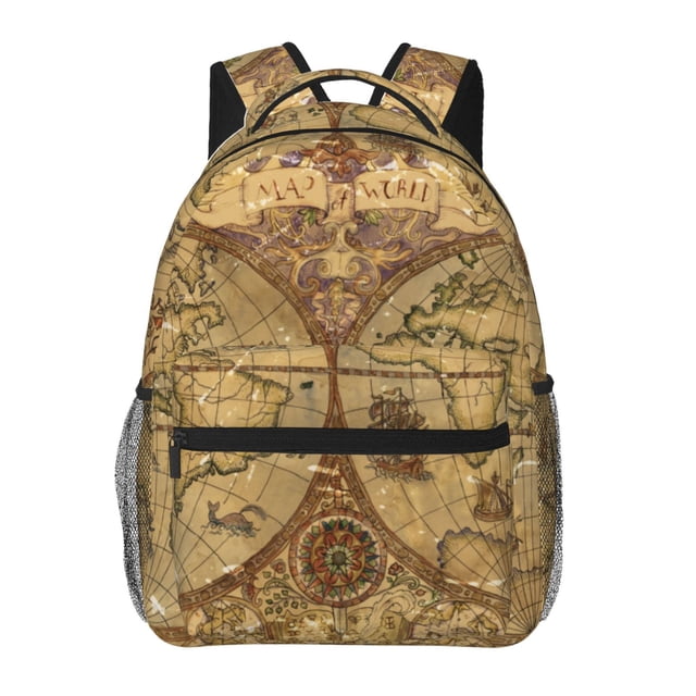 Balery World Map1 Mochila Escolar Impresa, Mochila Ligera para Viajes Casual, Mochila Duradera y Cómoda Multifuncional, Mochila para Laptop-One Size
