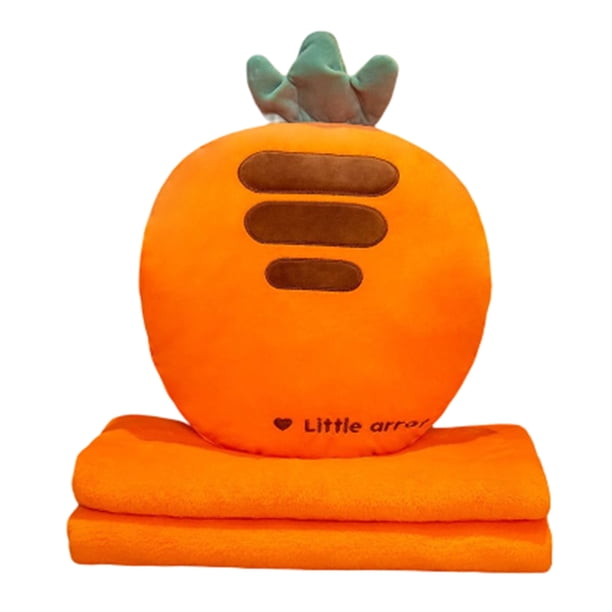 Billuyoard Almohada Manta Animal 2 Animal Mano Dibujos animados Decorativo Multifunción Dakimakura Sofá Cojín Encantador Coche Viaje Niños Juegos de cama Zanahoria Naranja 40 cm + 1 m * 1.7 m Billuyoard HA071471-03